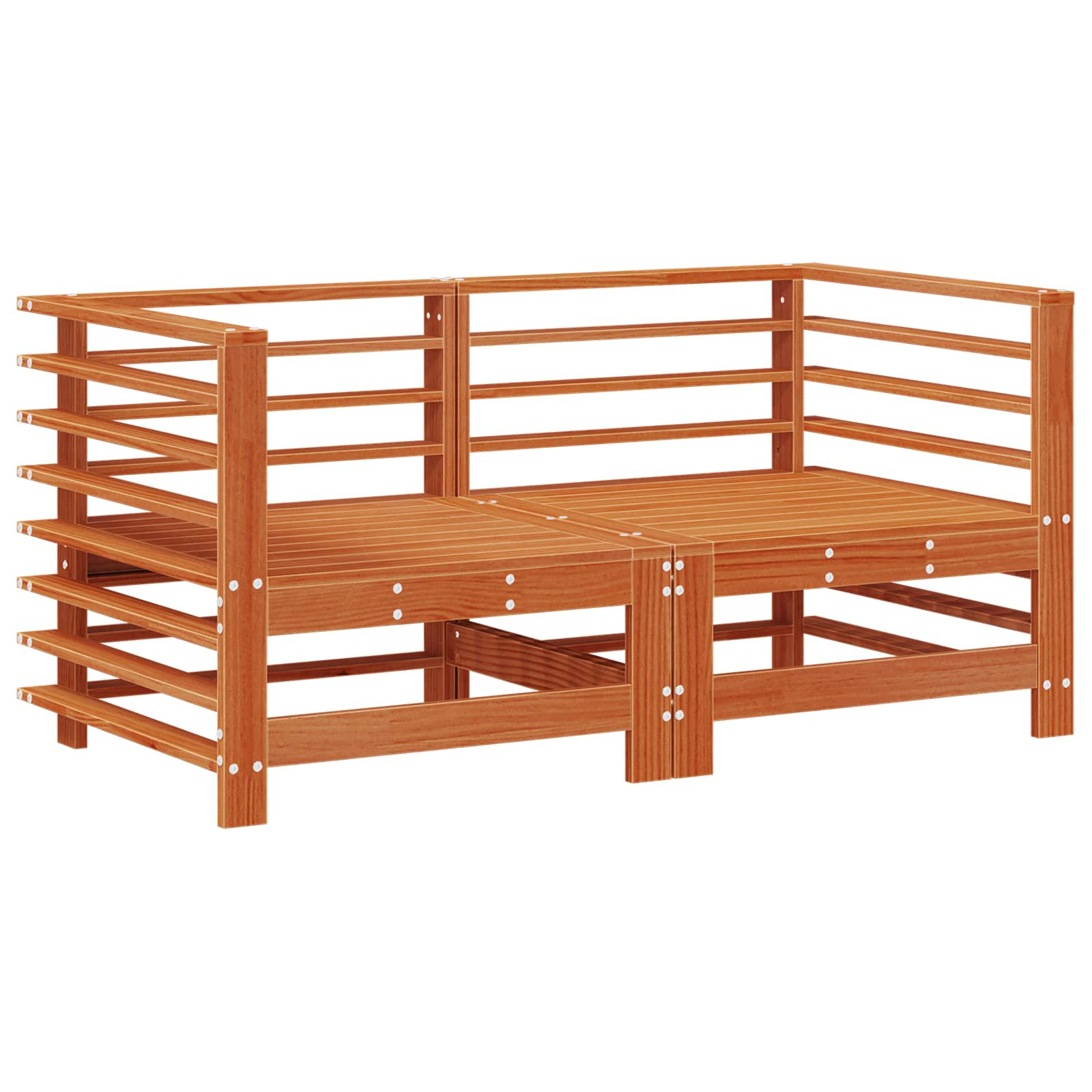 Conjunto de Sofás de Jardín 7 pcs Marrón Cera Pino macizo