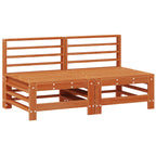 Conjunto de Sofás de Jardín 7 pcs Marrón Cera Pino macizo