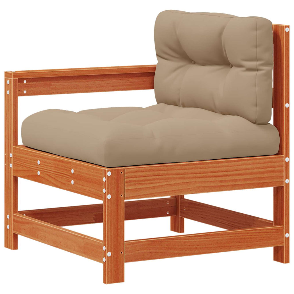 Conjunto de Sofás de Jardín 7 pcs Pino Marrón Encerado