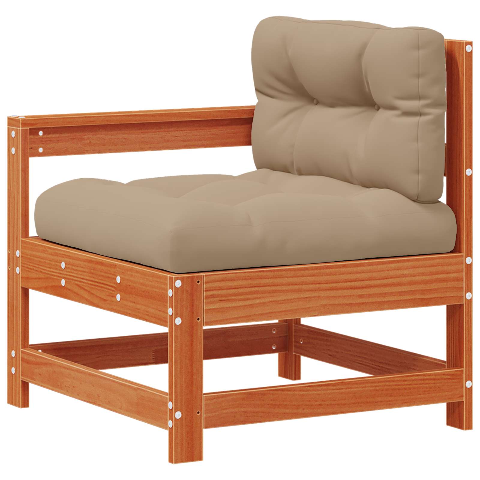 Conjunto de Sofás de Jardín 7 pcs Pino Marrón Encerado