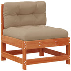 Conjunto de Sofás de Jardín 7 pcs Pino Marrón Encerado
