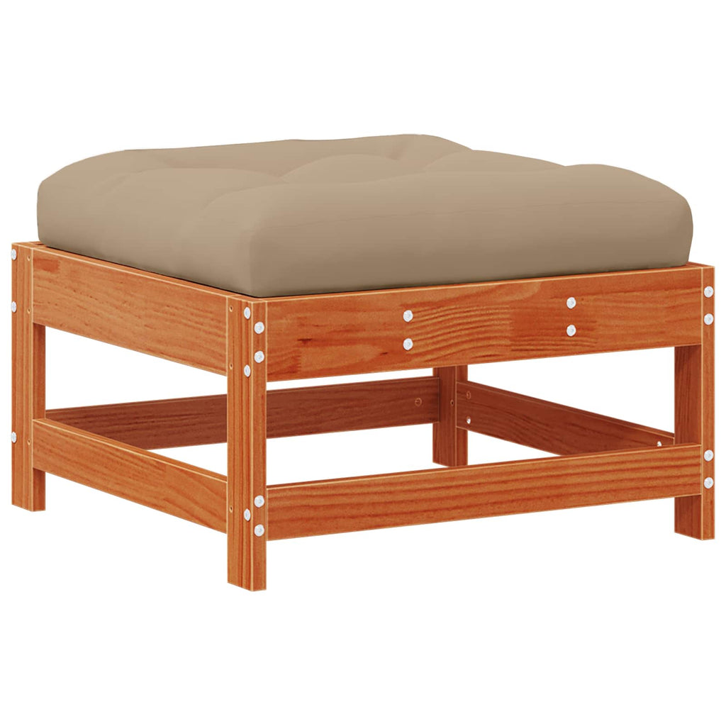 Conjunto de Sofás de Jardín 7 pcs Pino Marrón Encerado