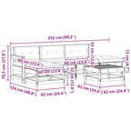 Conjunto de Sofás de Jardín 6 pcs Marrón Cera