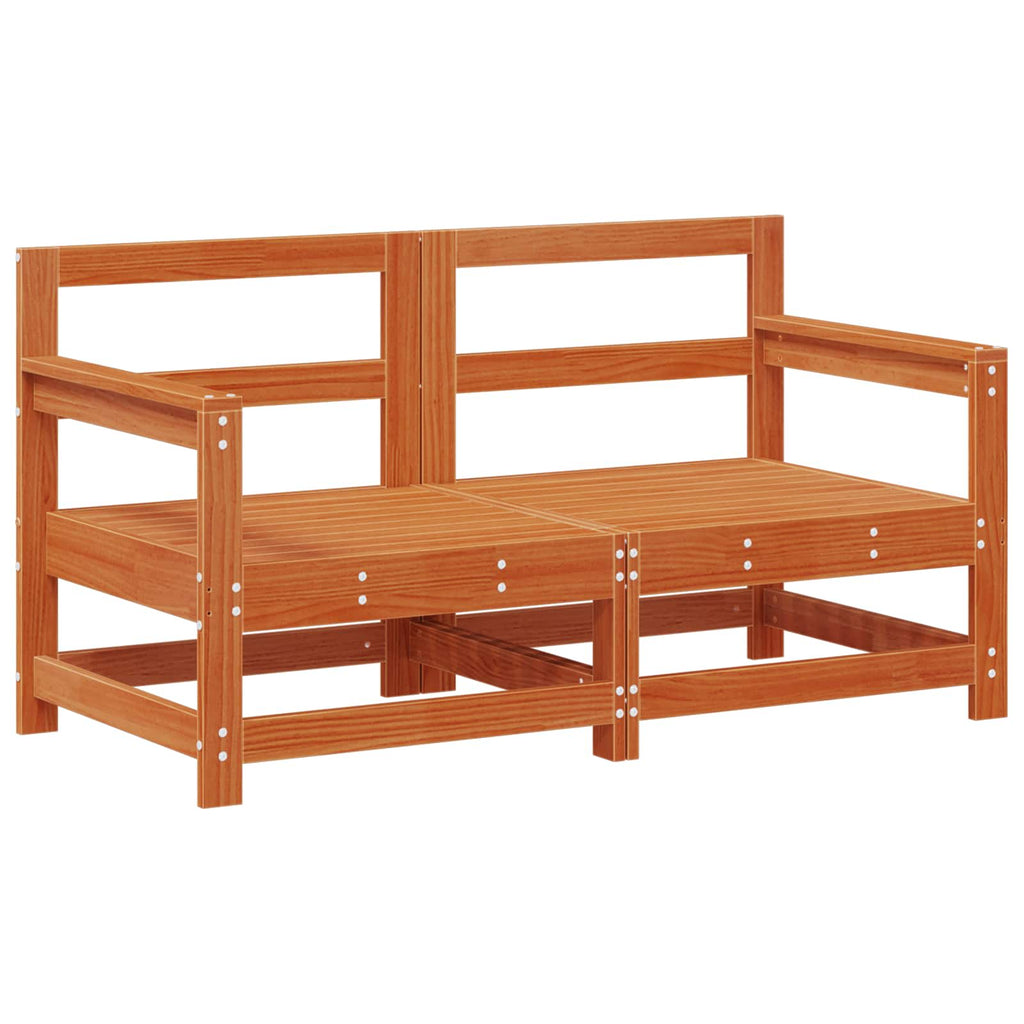 Conjunto de Sofás de Jardín 7 pcs Marrón Cera