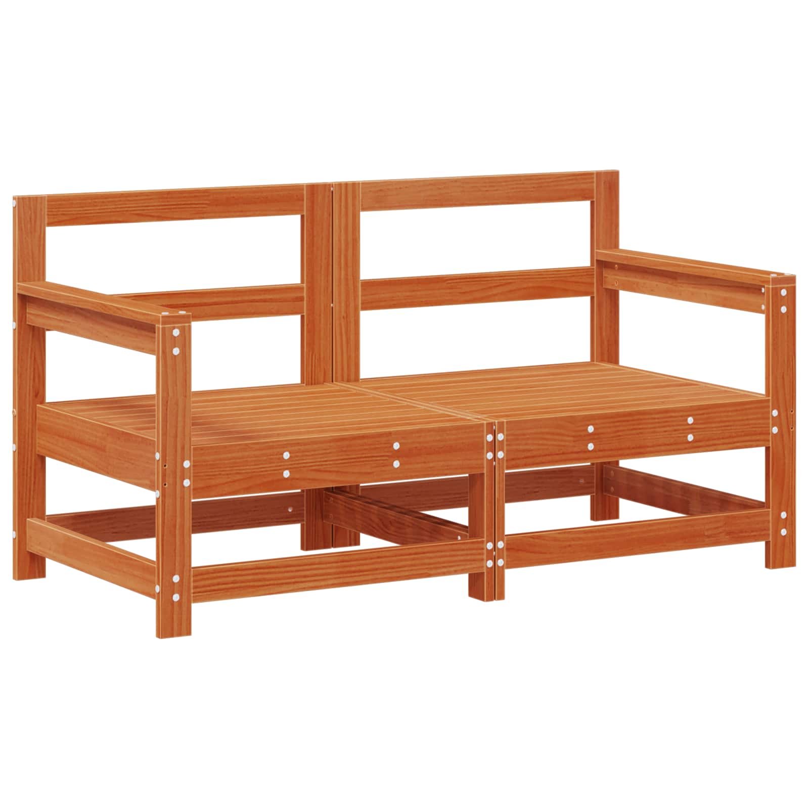Conjunto de Sofás de Jardín 7 pcs Marrón Cera