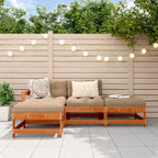 Conjunto de Sofás de Jardín 4 pcs Marrón Cera