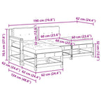Conjunto de Sofás de Jardín 4 pcs Marrón Cera
