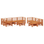 Conjunto de Sofás de Jardín 10 pcs Marrón Cera