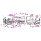 Conjunto de Sofás de Jardín 10 pcs Marrón Cera