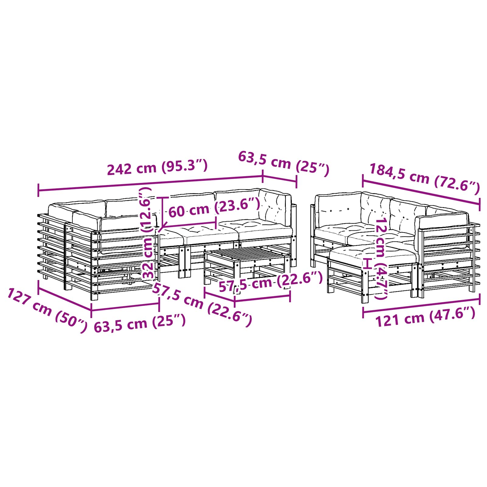Conjunto de Sofás de Jardín 10 pcs Marrón Cera