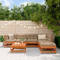 Conjunto de Sofás de Jardín 7 pcs Marrón Cera
