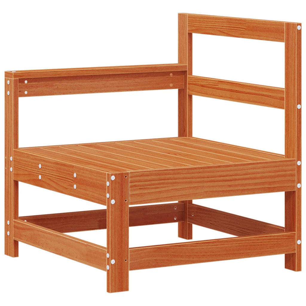 Conjunto de Sofás de Jardín 6 pcs Marrón Cera Pino macizo