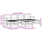 Conjunto de Sofás de Jardín 6 pcs Marrón Cera Pino macizo