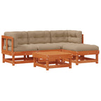 Conjunto de Sofás de Jardín 15 pcs Marrón Cera