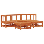 Conjunto de Sofás de Jardín 15 pcs Marrón Cera