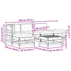 Conjunto de Sofás de Jardín 5 pcs Pino Marrón Encerado