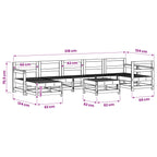 Conjunto de Sofás de Jardín 8 pcs Pino Marrón Encerado