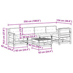 Conjunto de Sofás de Jardín 6 pcs Marrón Cera