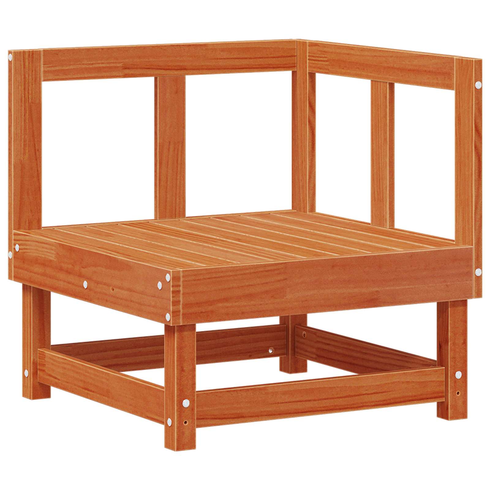 Conjunto de Sofás de Jardín 5 pcs Marrón Cera Pino macizo
