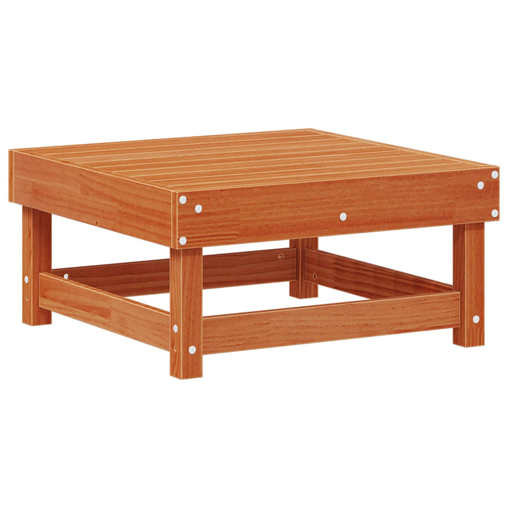 Conjunto de Sofás de Jardín 5 pcs Marrón Cera Pino macizo