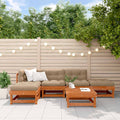 Conjunto de Sofás de Jardín 6 pcs Marrón Cera