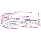 Conjunto de Sofás de Jardín 6 pcs Marrón Cera