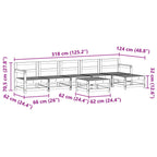 Conjunto de Sofás de Jardín 6 pcs Marrón Cera Pino macizo
