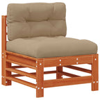 Conjunto de Sofás de Jardín 5 pcs Marrón Cera