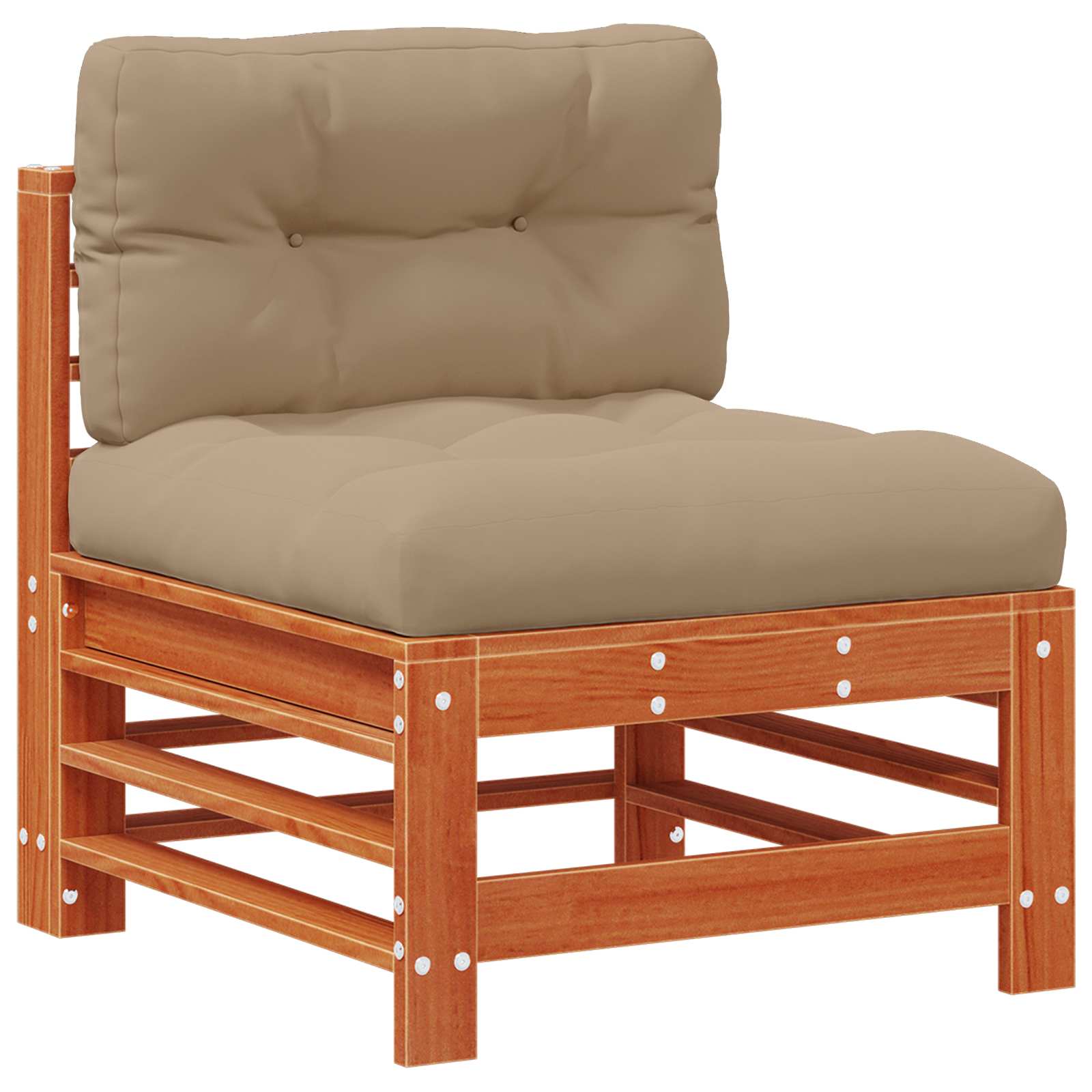 Conjunto de Sofás de Jardín 5 pcs Marrón Cera