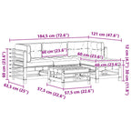 Conjunto de Sofás de Jardín 5 pcs Marrón Cera