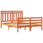 Estructura de cama con cabecera Marrón cera 150 x 200 cm