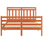 Estructura de cama con cabecera Marrón cera 150 x 200 cm