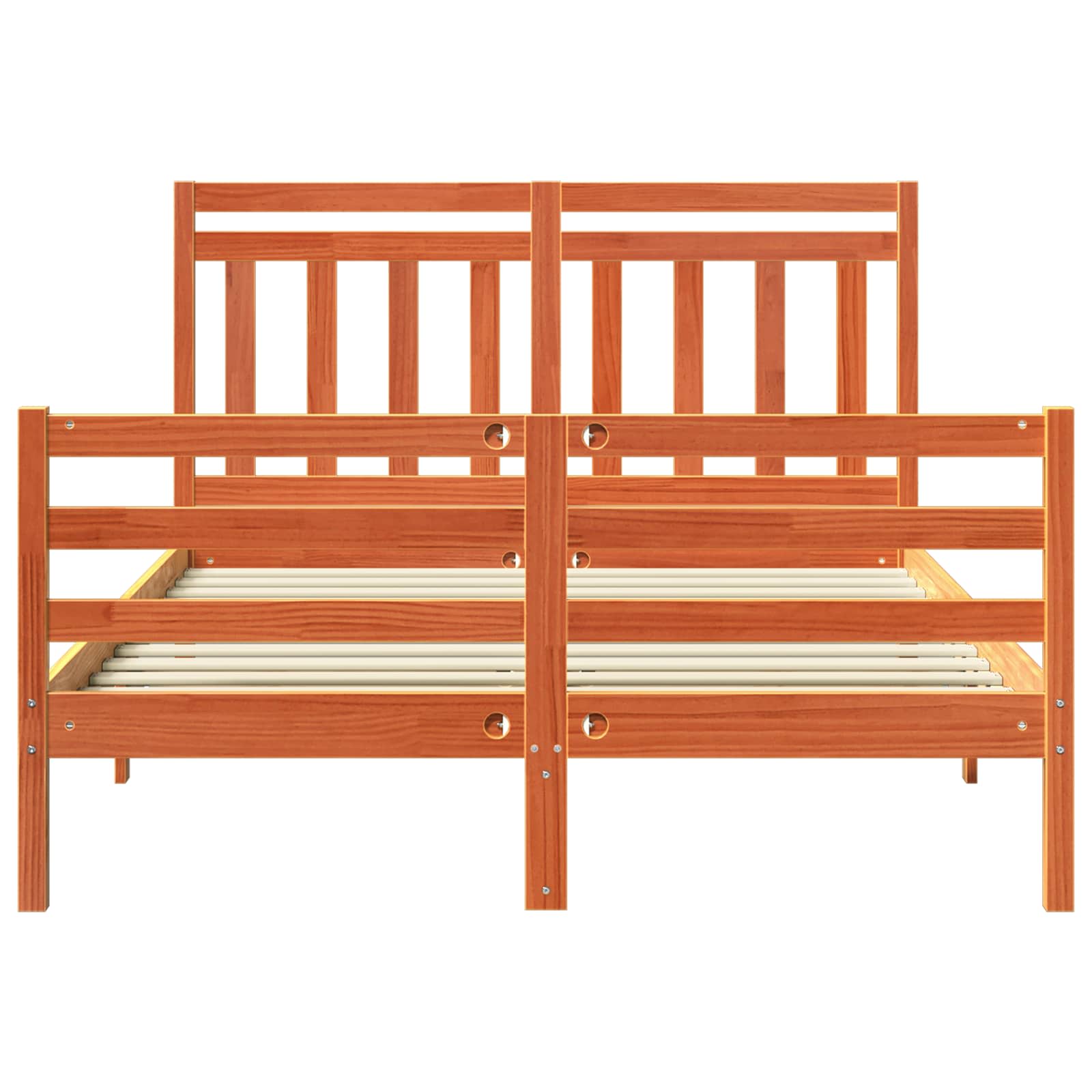 Estructura de cama con cabecera Marrón cera 150 x 200 cm