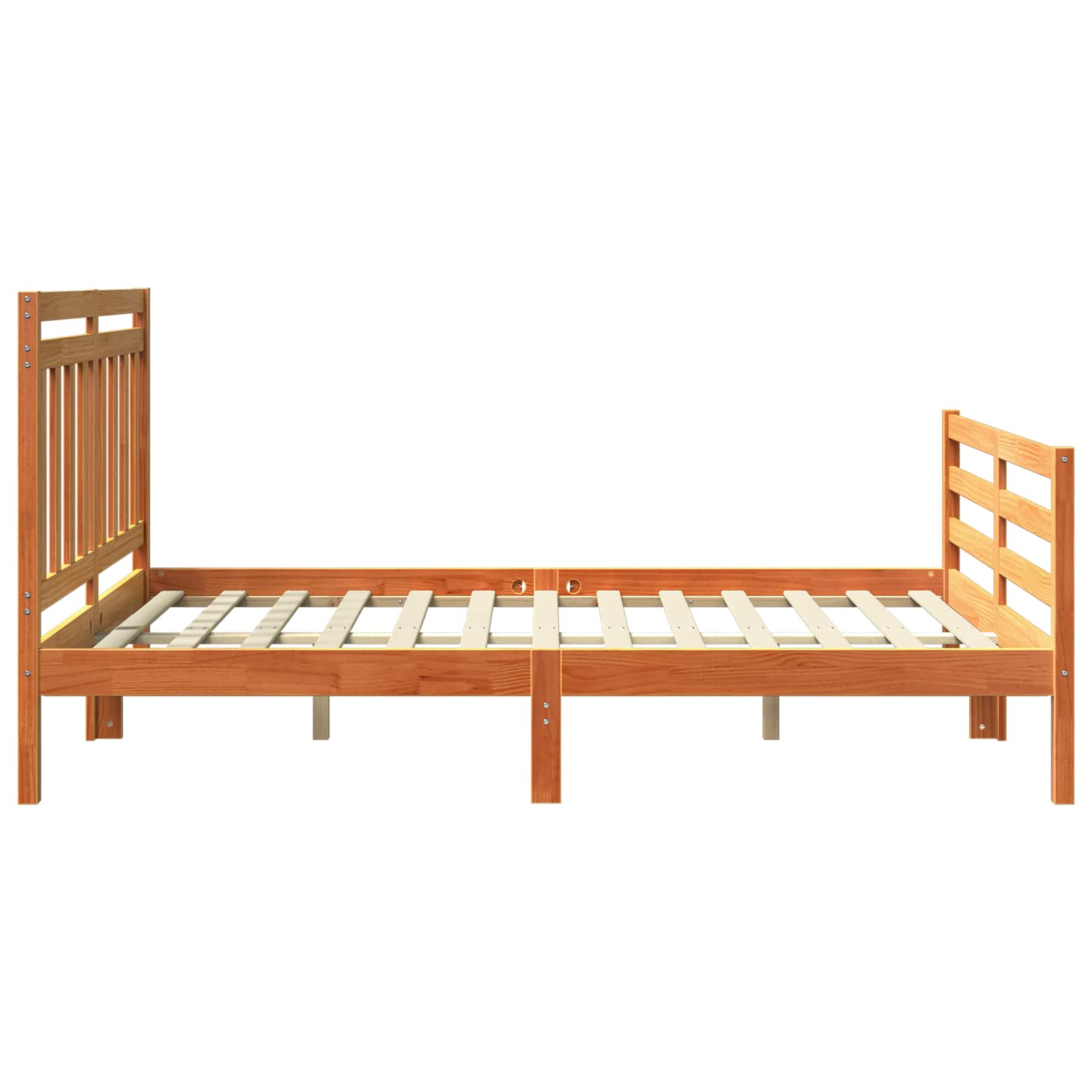 Estructura de cama con cabecera Marrón cera 150 x 200 cm
