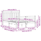 Estructura de cama con cabecera Marrón cera 150 x 200 cm