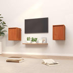 Armario de Pared con puerta 2 pcs Marrón cera 30 x 30 x 40 cm