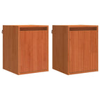 Armario de Pared con puerta 2 pcs Marrón cera 30 x 30 x 40 cm
