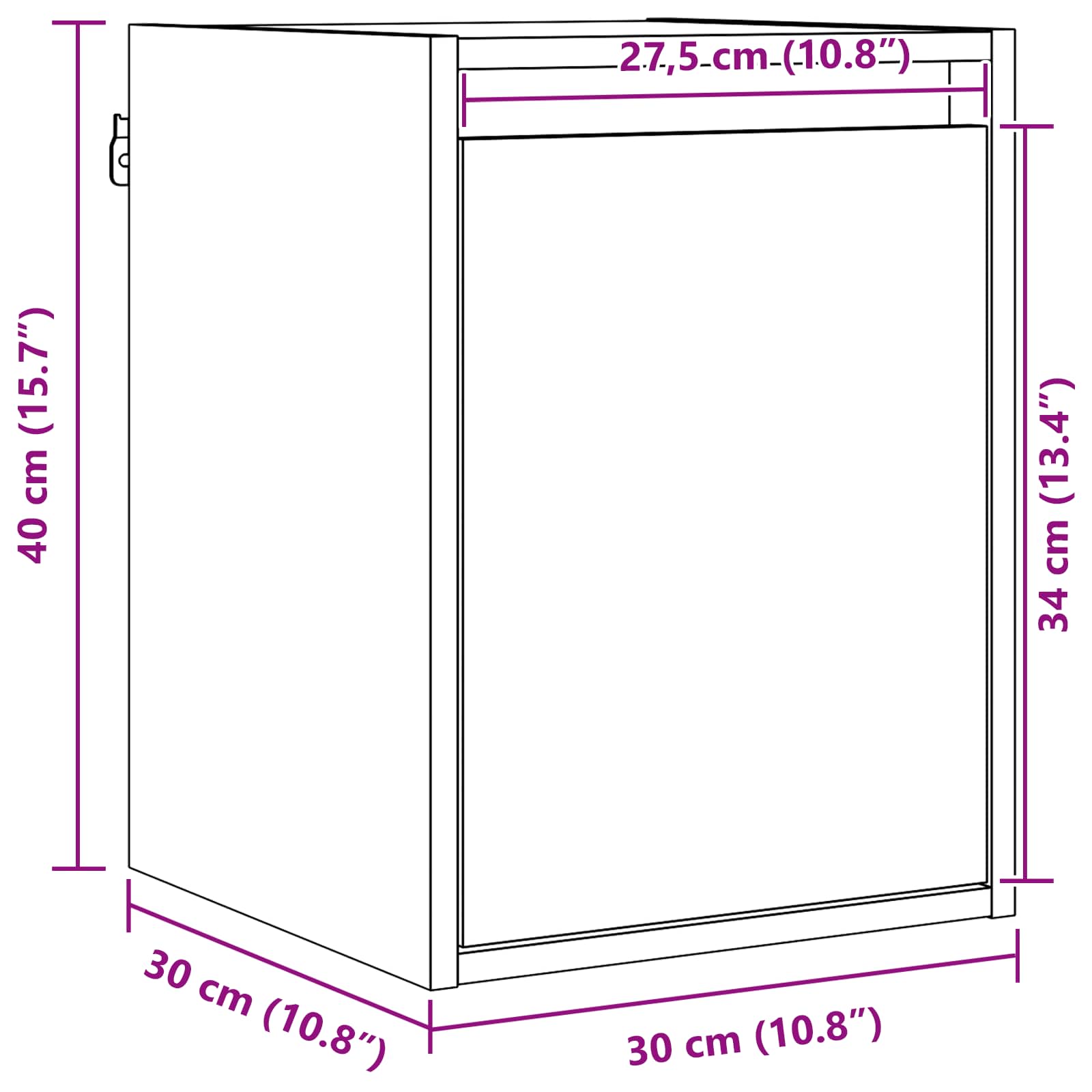 Armario de Pared con puerta 2 pcs Marrón cera 30 x 30 x 40 cm
