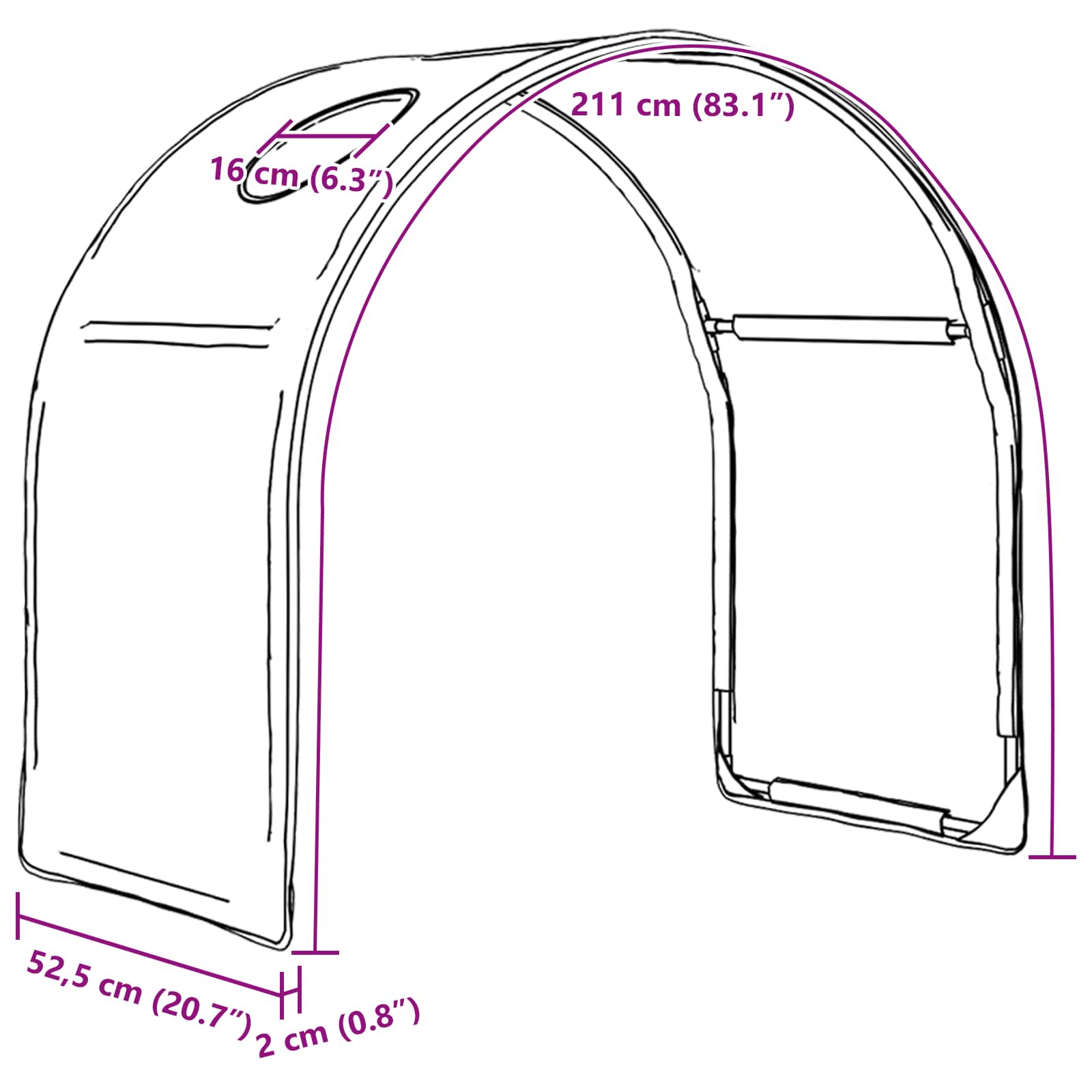 Túnel de cama 2 pcs Azul 211 x 52,5 x 2 cm Poliéster