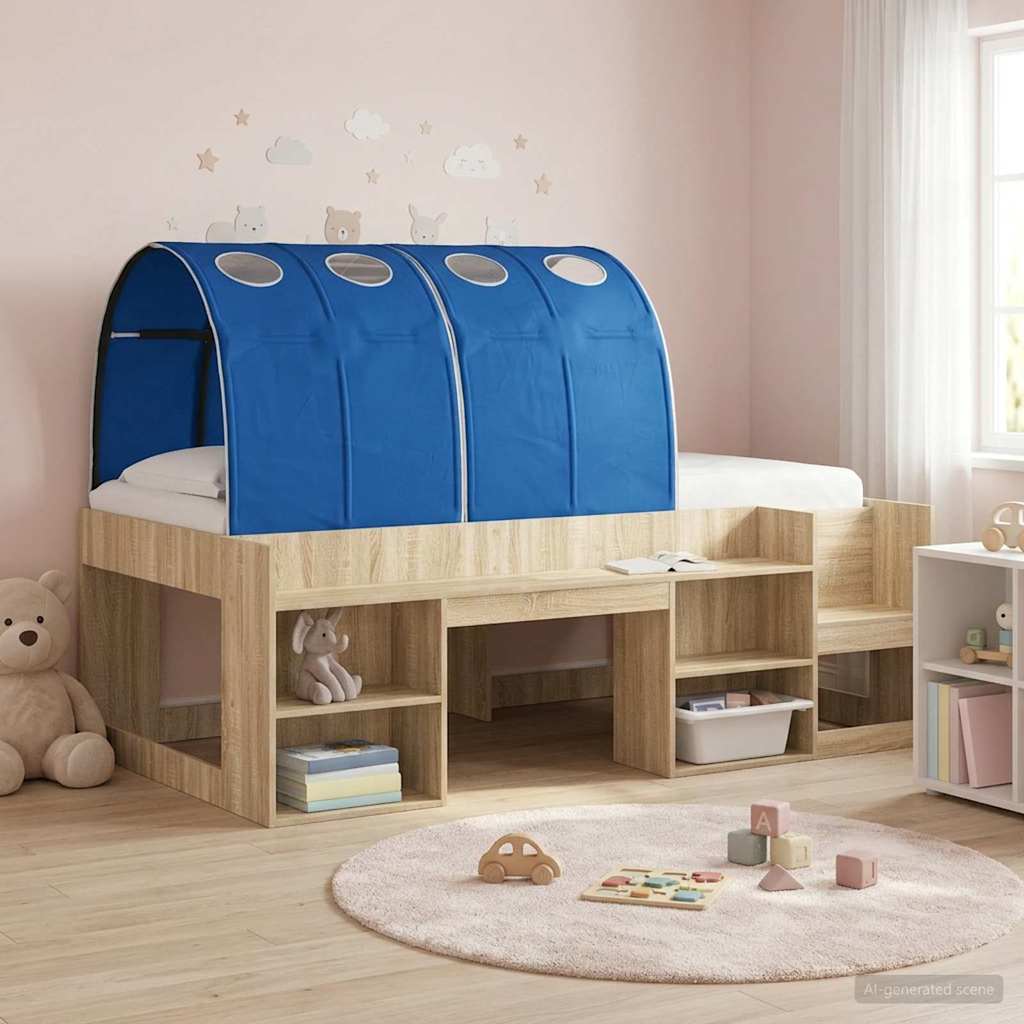 Túnel de cama 2 pcs Azul 211 x 67.5 x 2 cm Poliéster