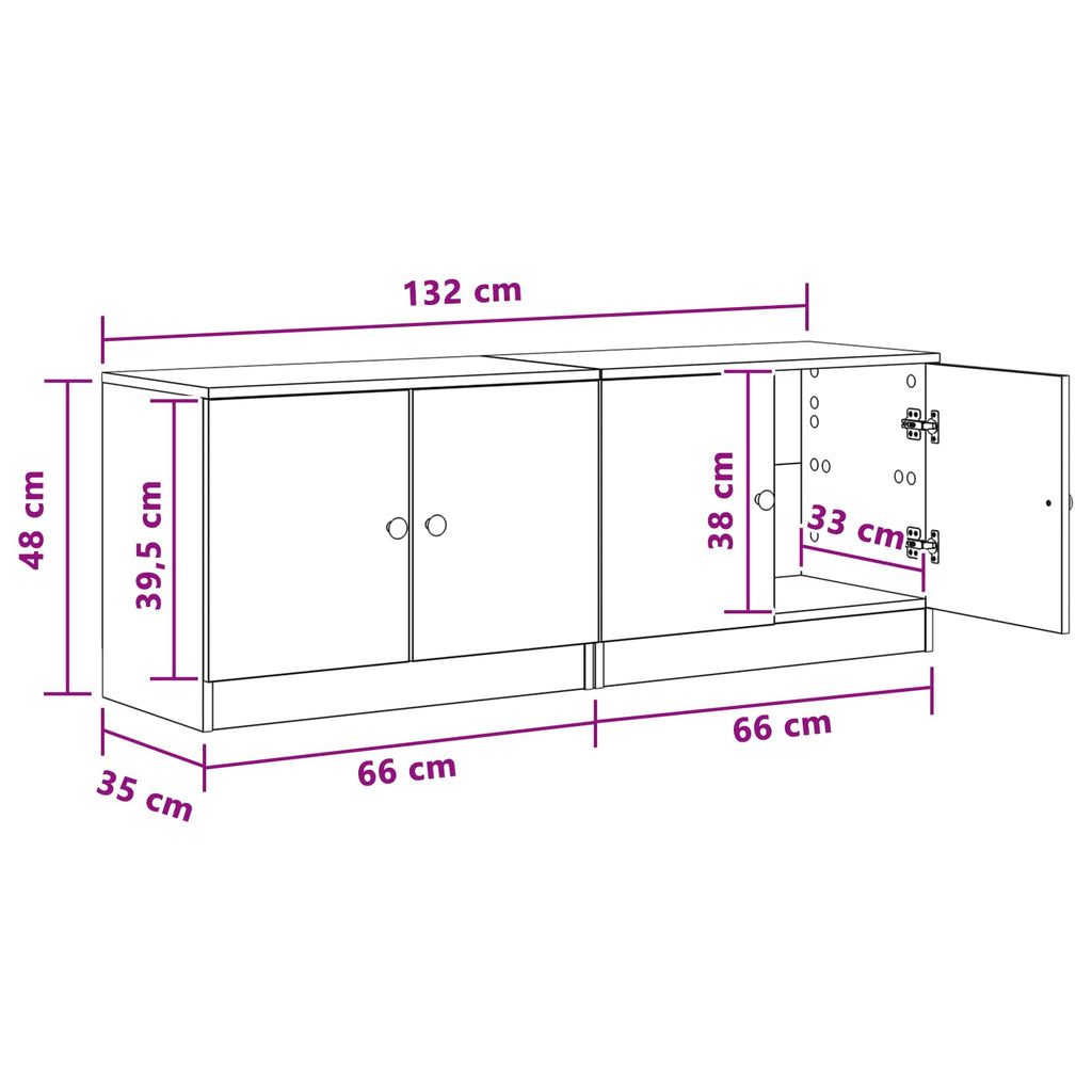 Mueble cama 2 pcs 66 x 35 x 48 cm Madera de ingeniería