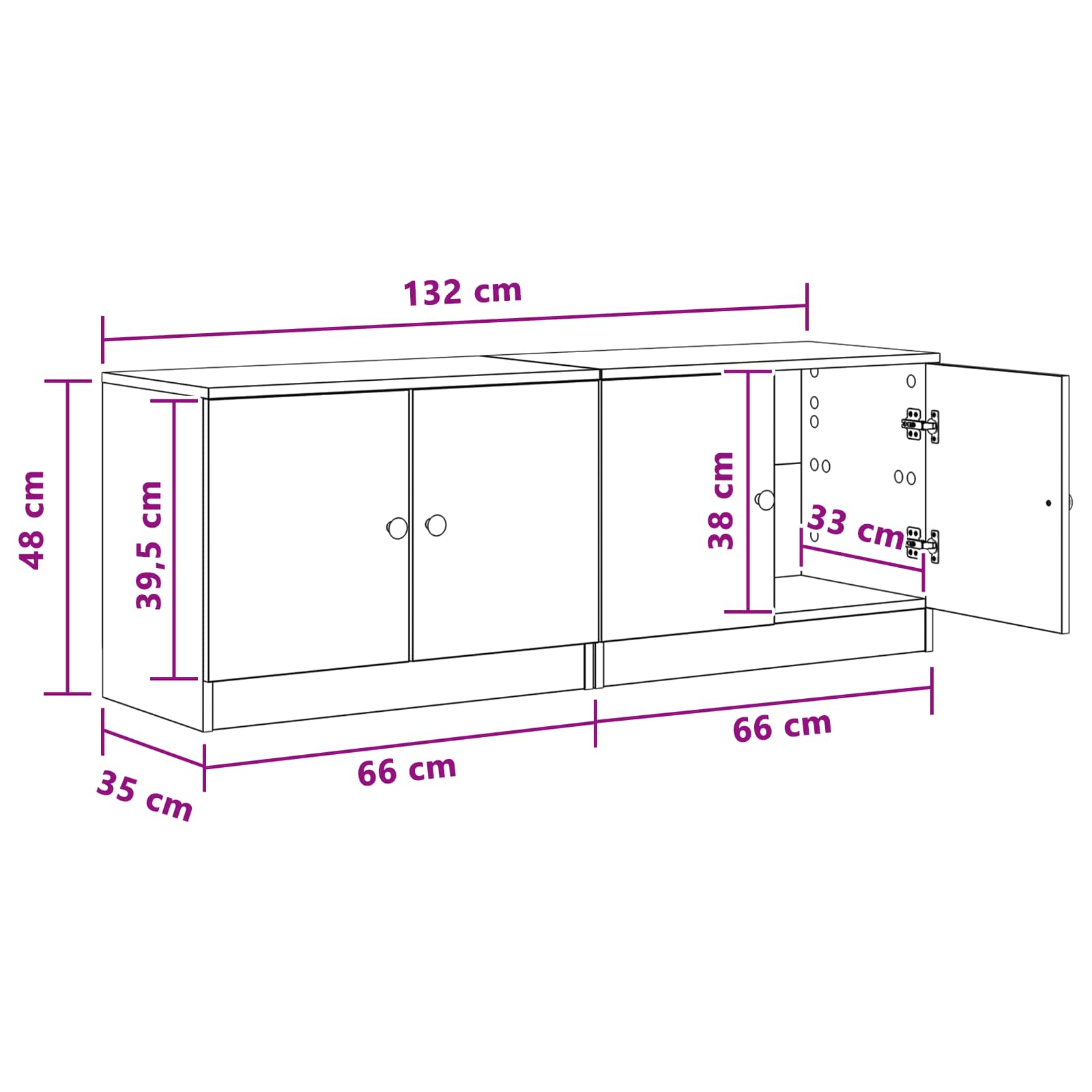 Mueble cama 2 pcs 66 x 35 x 48 cm Madera de ingeniería
