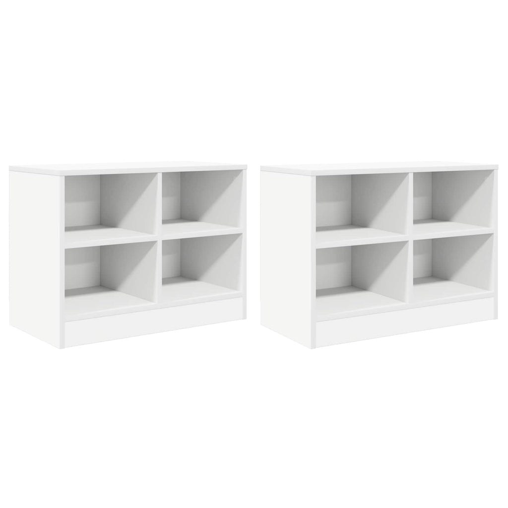 Mueble cama 2 pcs Blanco 66 x 33 x 48 cm Madera de ingeniería