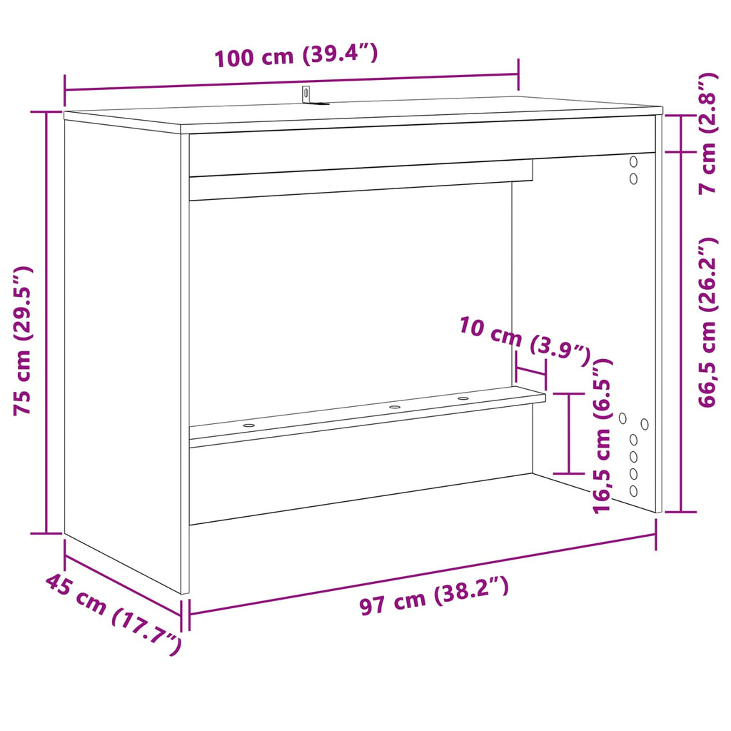 Escritorio de Cama Blanco Madera de ingeniería 100 x 45 x 75 cm