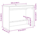 Escritorio de Cama Blanco Madera de ingeniería 100 x 45 x 75 cm