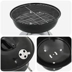 Parrilla de carbón Negro 36,5 x 36,5 x 40 cm