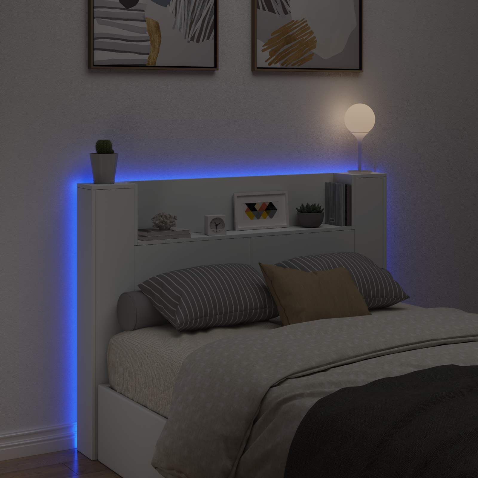 Cabecera con LED 140 x 16,5 x 103,5 cm Madera de ingeniería
