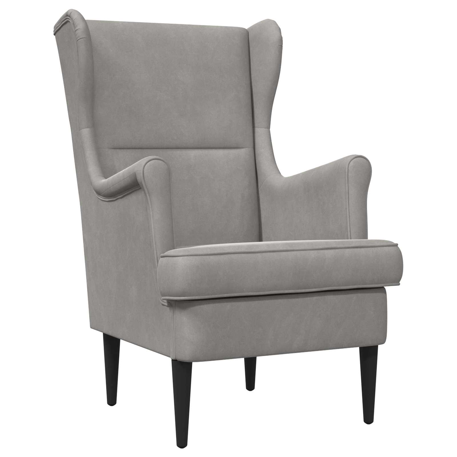Sillón Gris Claro Terciopelo