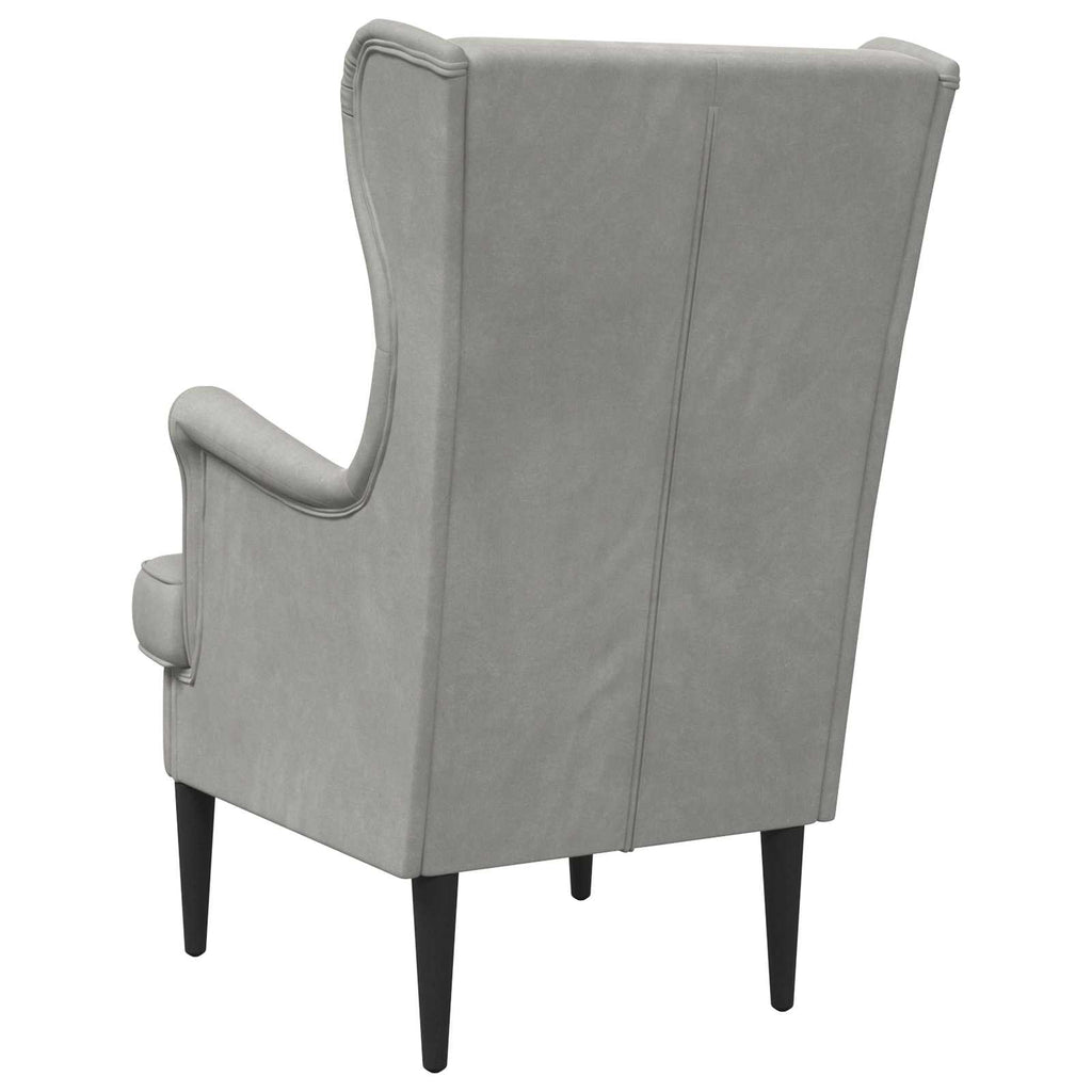 Sillón Gris Claro Terciopelo