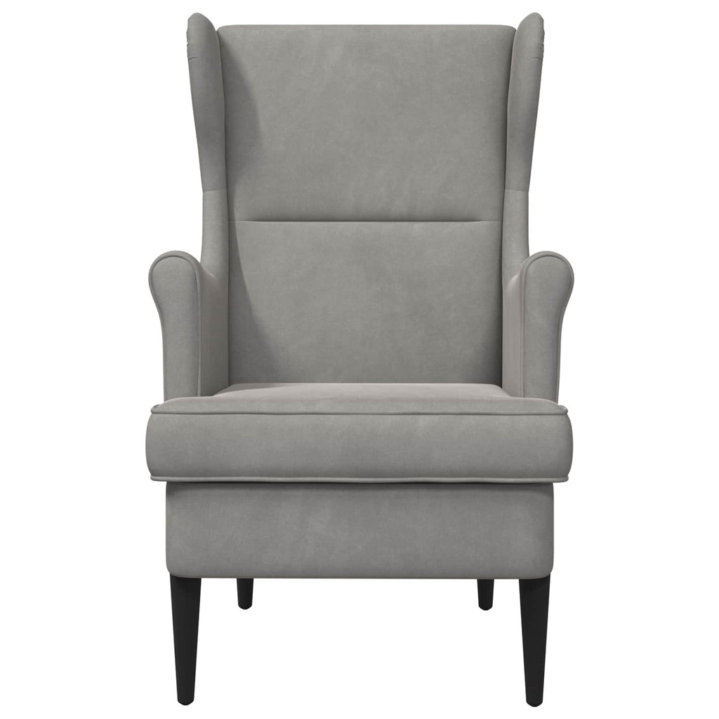 Sillón Gris Claro Terciopelo